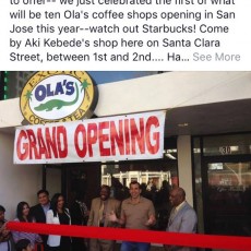 African coffee tea Grand Opening with Sam Liccardo Mayor of San Jose.